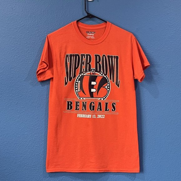 NFL Football Cincinnati Bengals Super Bowl LVI 2022 Orange Shirt Men Small - Picture 11 of 11
